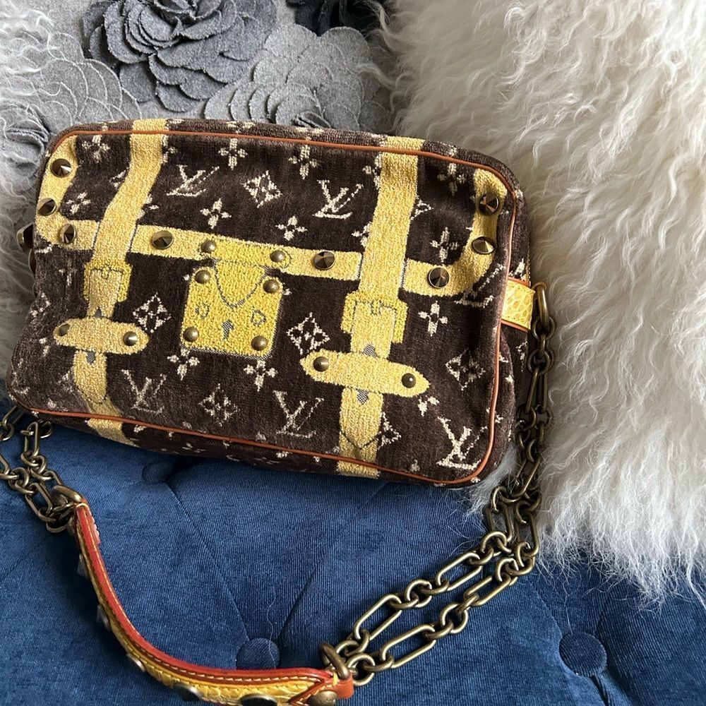 🛑SOLD🛑Louis Vuitton LV Vintage velvet Trompe L'oeil Trocadero Shoulder Bag - Picture 2 of 6